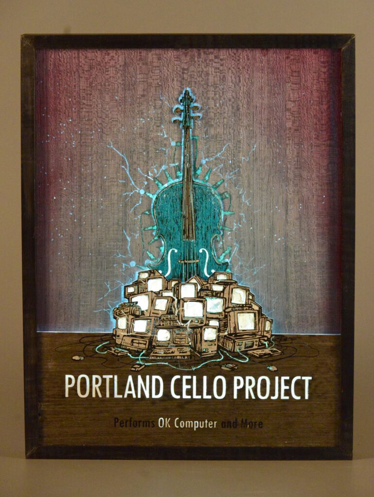 Portland Cello Project Concert Poster (original poster by Barry Blankenship)